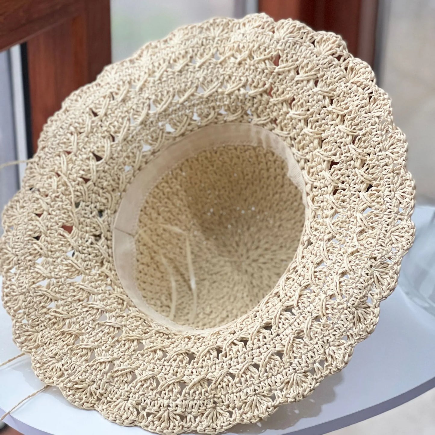 Handwoven Floral Summer Straw Hat