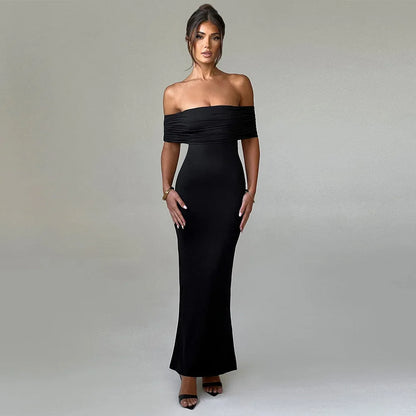 Sexy Strapless Backless Bodycon Maxi