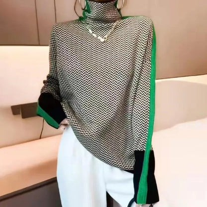 Women Knitted Turtleneck Sweate Effortless Style