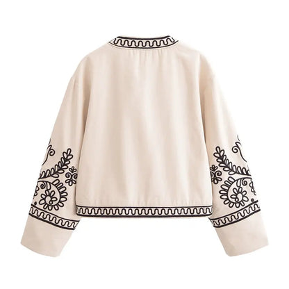Retro Embroidered Long Sleeve Jacket
