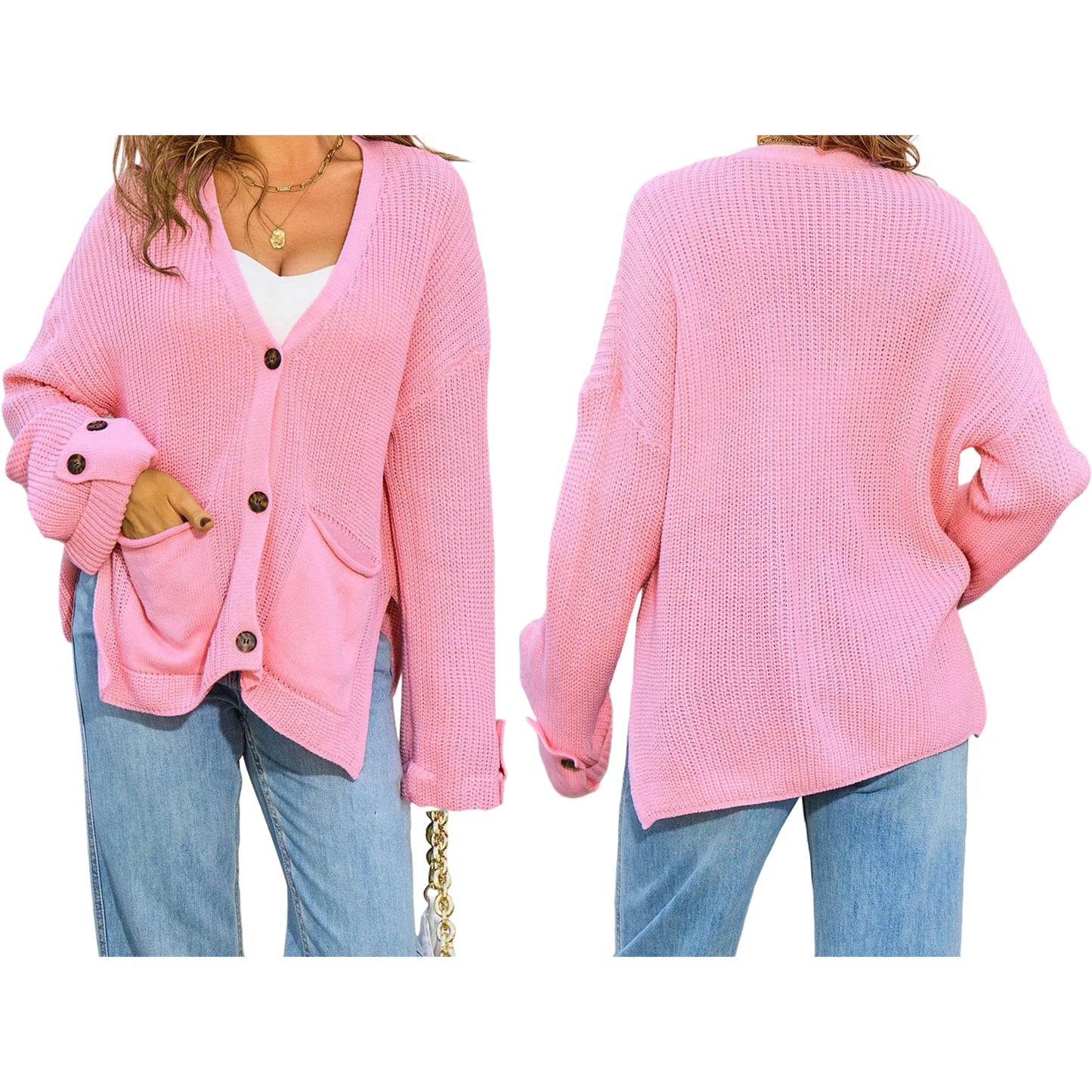 Y2K V-Neck Button Cardigan