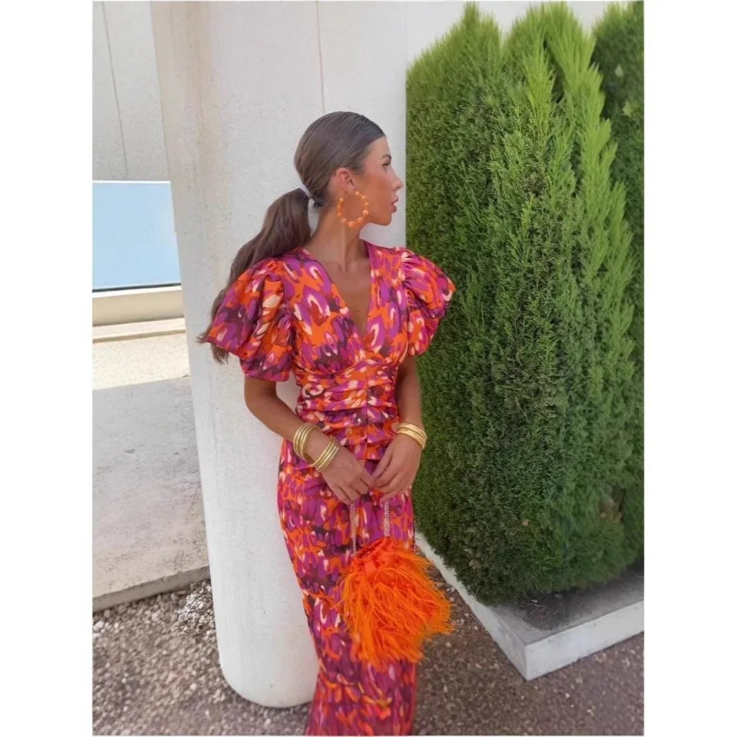 Sultry Elegance V-Neck Gown