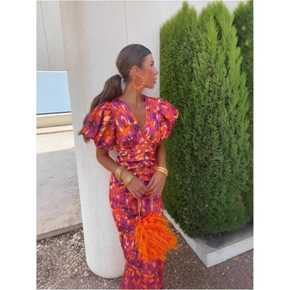 Sultry Elegance V-Neck Gown