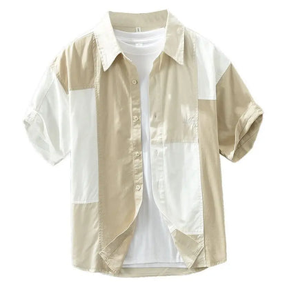 Korean Embroidered Splice Punk Shirt