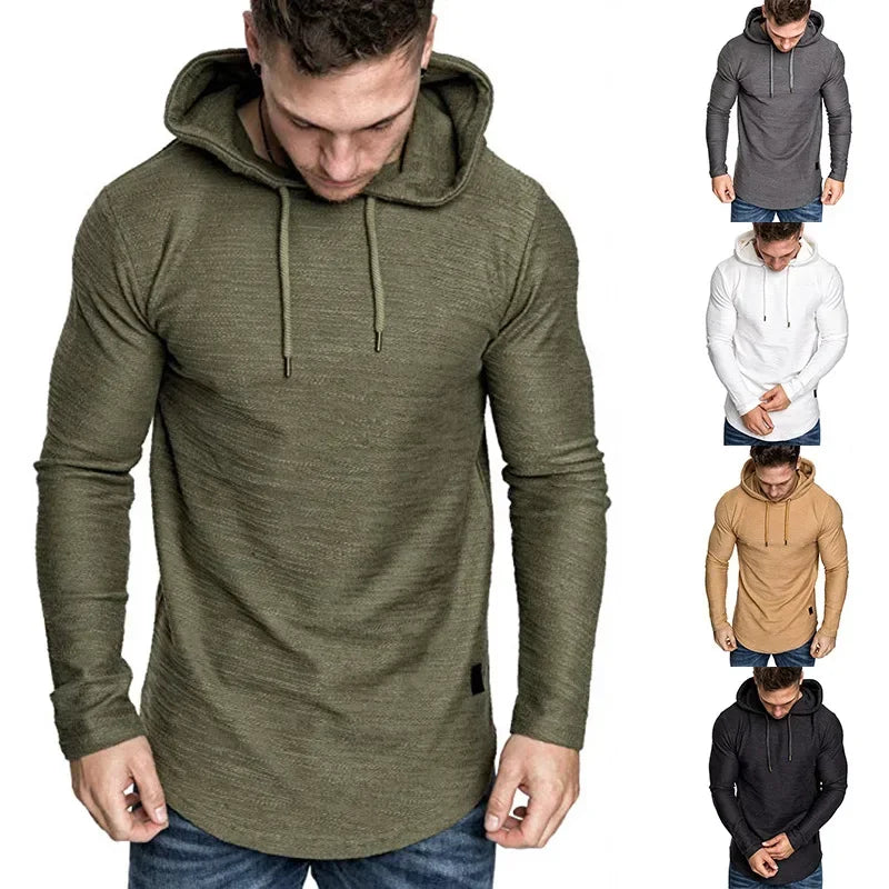 Patchwork Solid Color Men's Hoodie