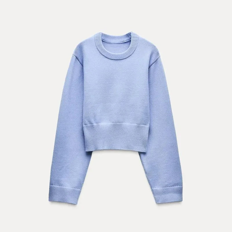 Chic Fluffy Knit Short Sweater