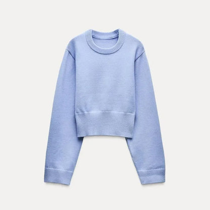Chic Fluffy Knit Short Sweater