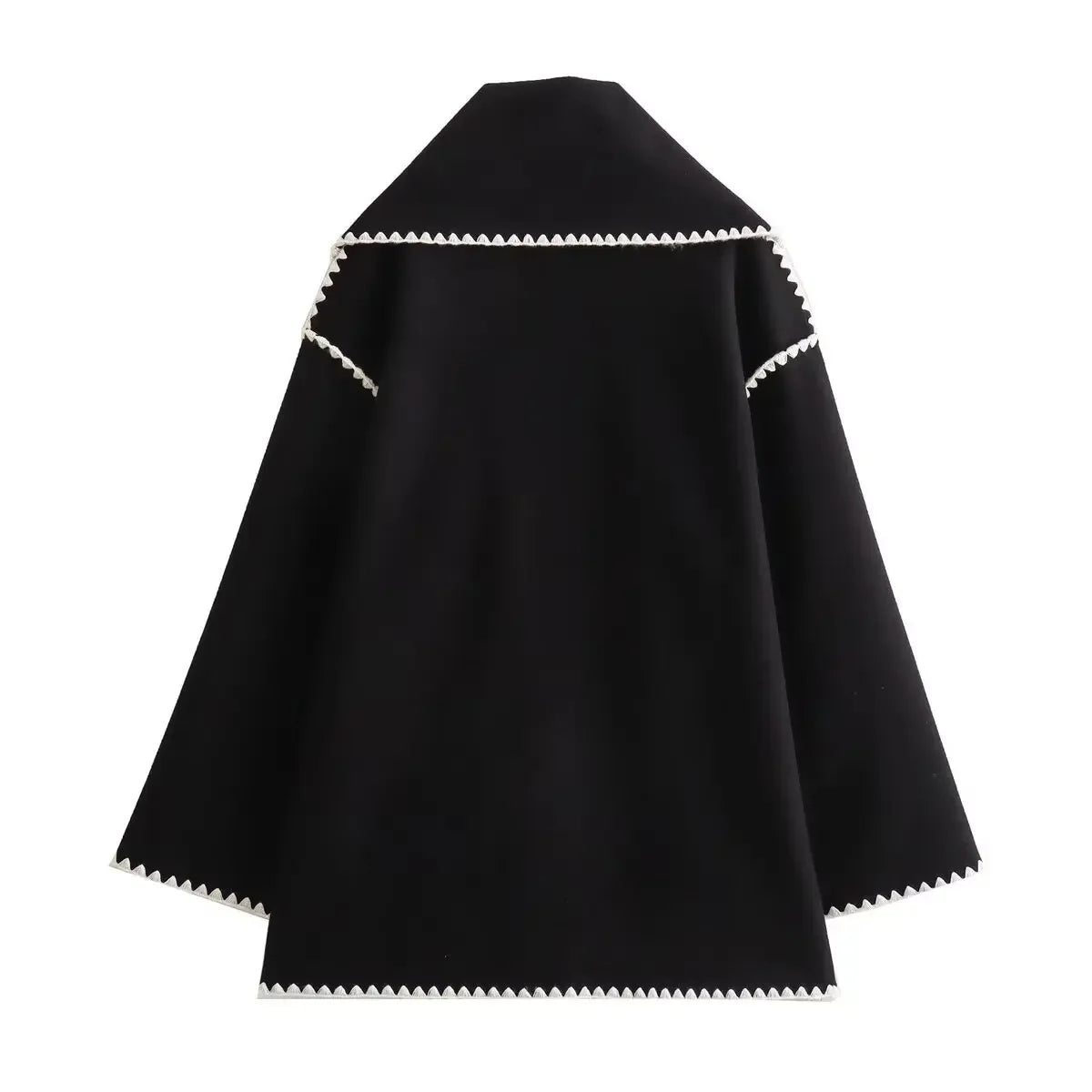 Cozy Weave Scarf Splice Wool Coat