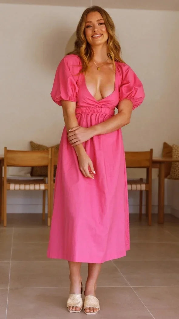 Sweet Bloom Puff Sleeve Dress