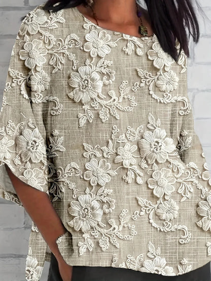 Radiant Elegance V-Neck Blossom Top