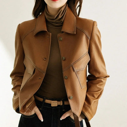 Rebel Gleam Slim Moto Leather Jacket