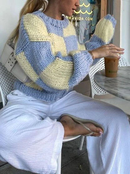 Cozy Checkered Oversized Sweater