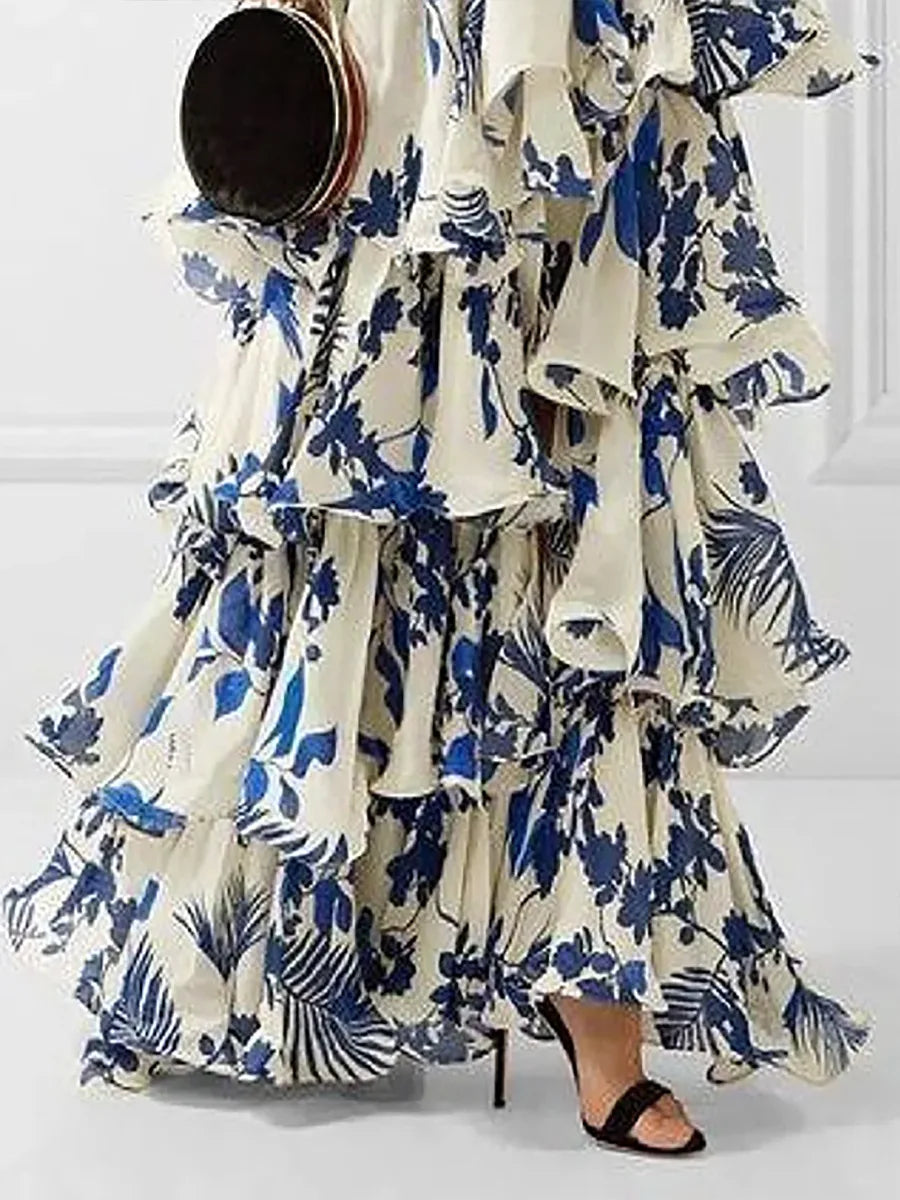 Floral Desire Ruffle Halter Dress