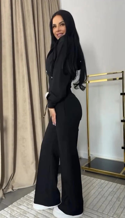 Hooded Zipper Sweatsuit Set