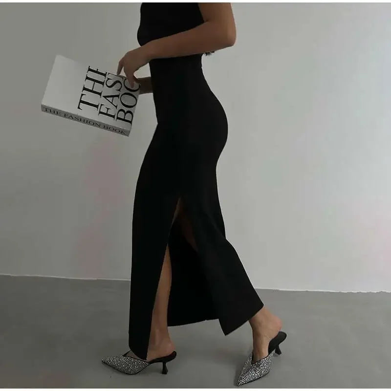 SculptKnit Sleeveless Split Midi Dress