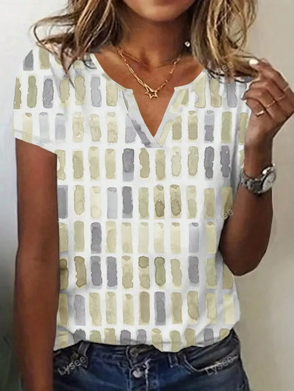 Color Muse V-Neck Casual Tee