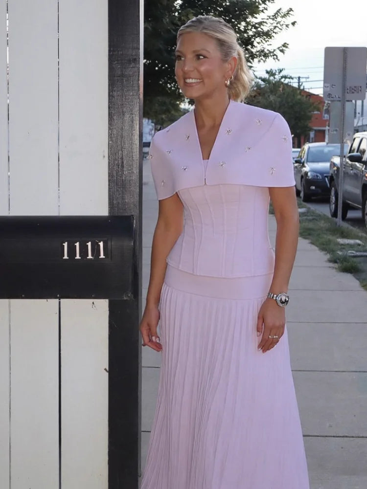 Diamond Drape Elegant Evening Gown