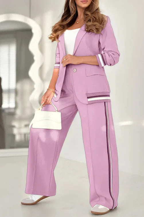 Women’s Stylish Button Coat Pant Set