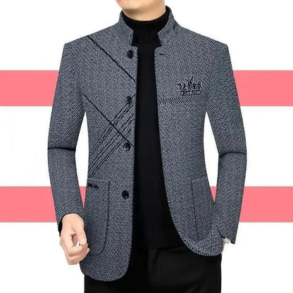 Men’s Woolen Overcoat – Casual Thickened Winter Jacket