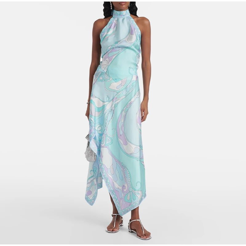 Bold Bloom Halter Skirt Set