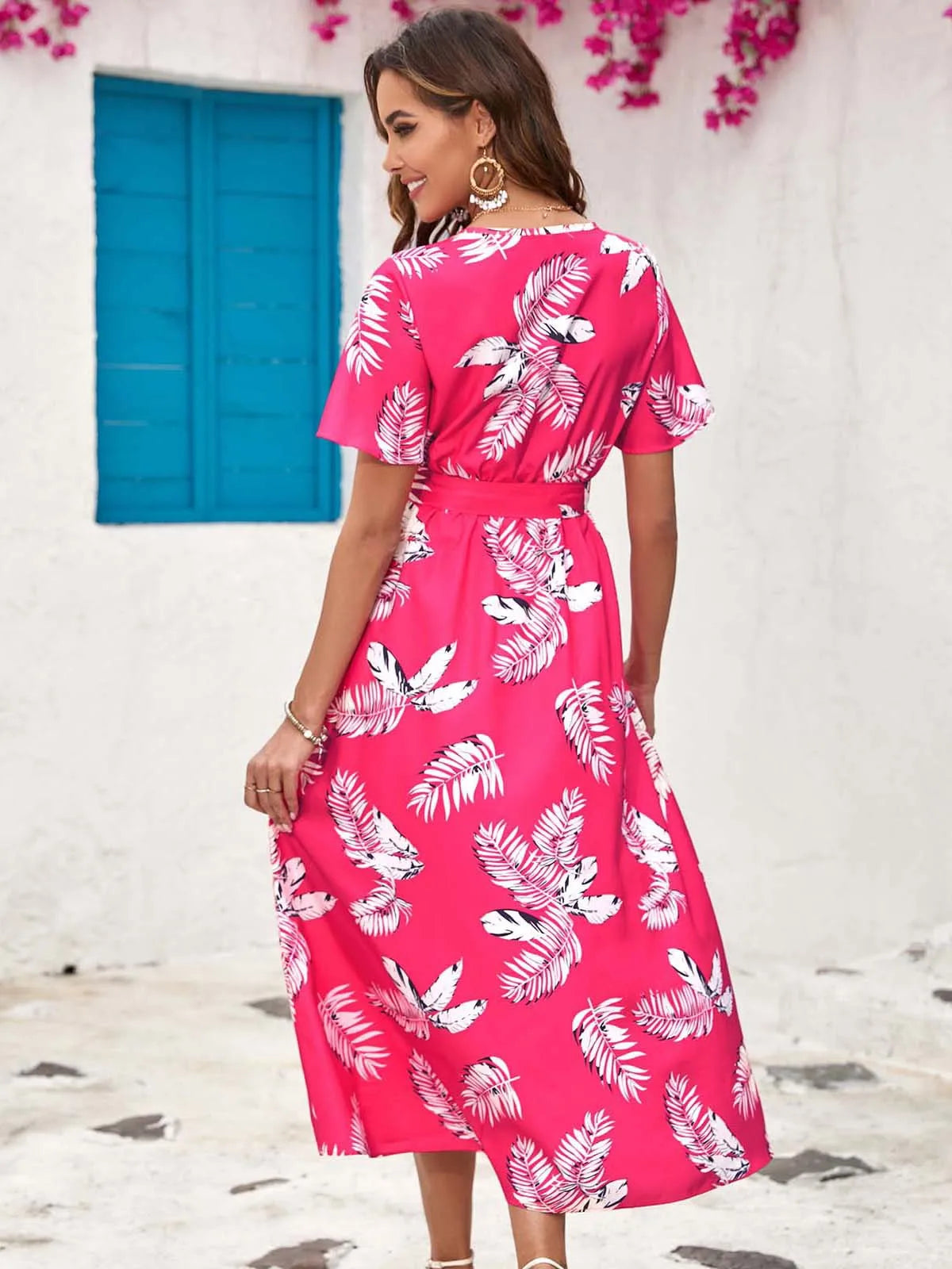 Curvy Chic V-Neck Belted Dress