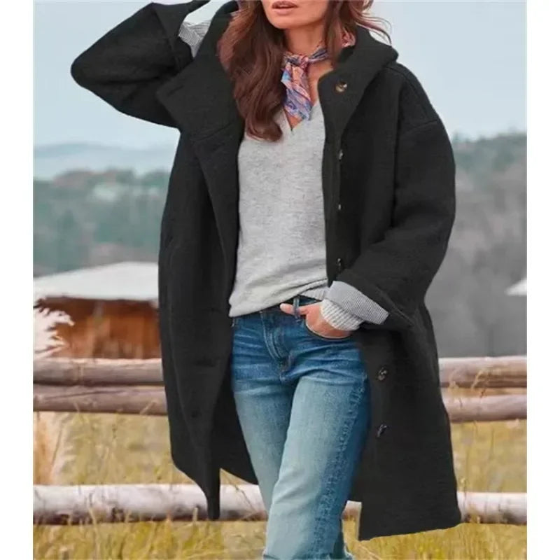 Women’s Hooded Woolen Coat