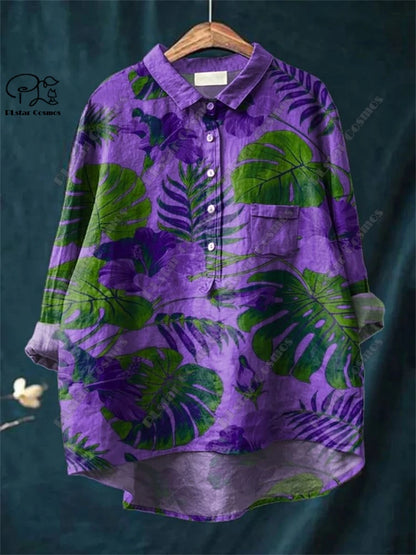 Retro Bloom 3D Floral Tube Shirt