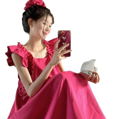 French Collar Sleeveless Slim Dress