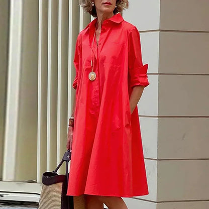 Autumn Muse Printed Shirt Dress