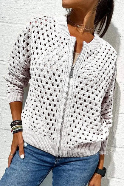 Black Mesh Knit Jacket