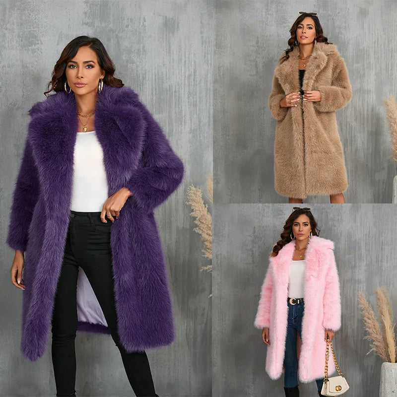 Velvet Whisper Faux Fur Coat