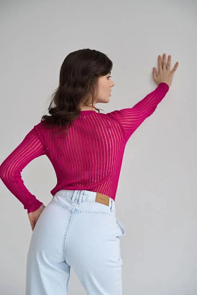 Luxe Sheer Striped Mesh Party Top