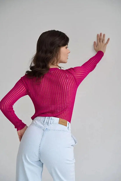 Luxe Sheer Striped Mesh Party Top