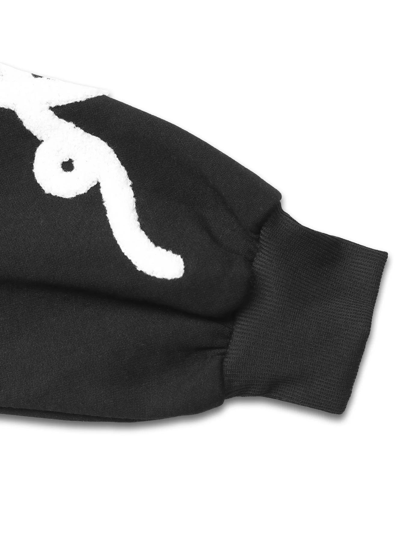 Embroidered Black Cozy Hoodie