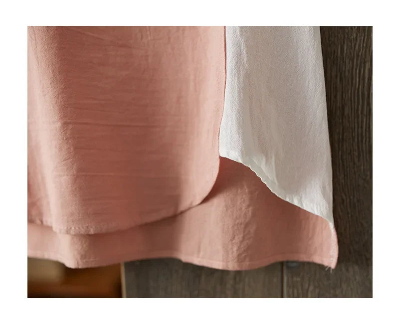 Asymmetric Cotton Linen Top