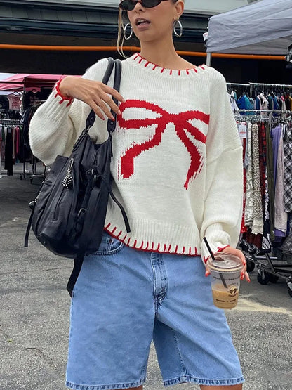 Bloom Bow Knit Pullover