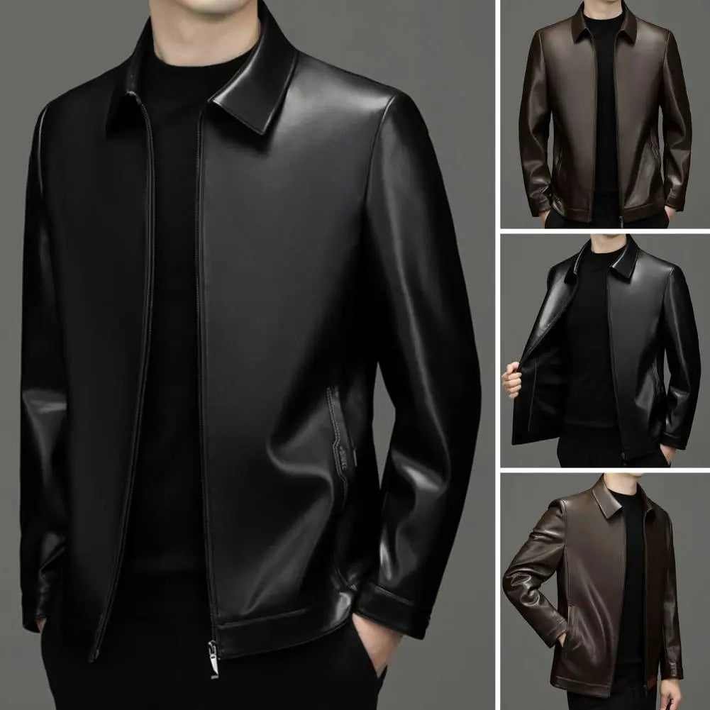 Urban Edge Faux Leather Zip Jacket