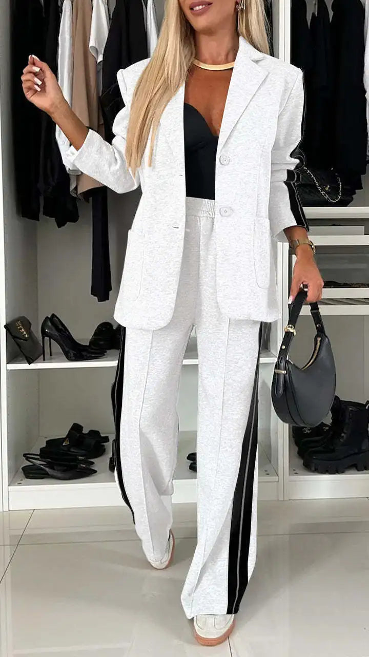 Stylish Blazer Two-Piece Suit Set