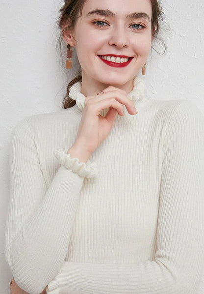 Cinched Turtleneck Knit Sweater