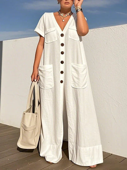 Ivory Aura Wide-Leg Jumpsuit