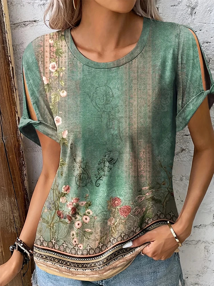 Plus Size Summer Print T-Shirt