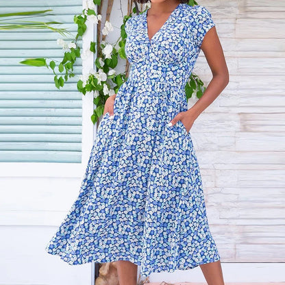 Bloom Grace V Neck Midi Dress