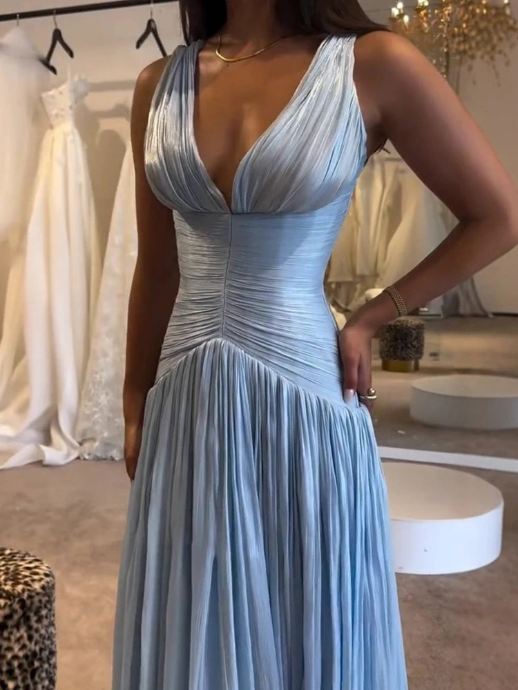 Eternal Glow V-Neck Evening Gown