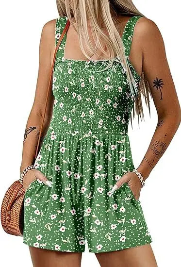 Trendy Square Neck Sleeveless Jumpsuit
