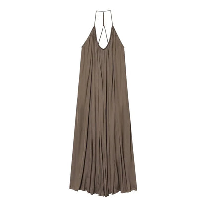 Elegant Lustre Backless Maxi Dress