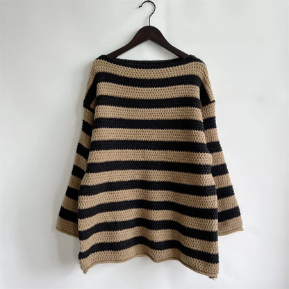 Autumn Stripes V-Neck Knit Pullover