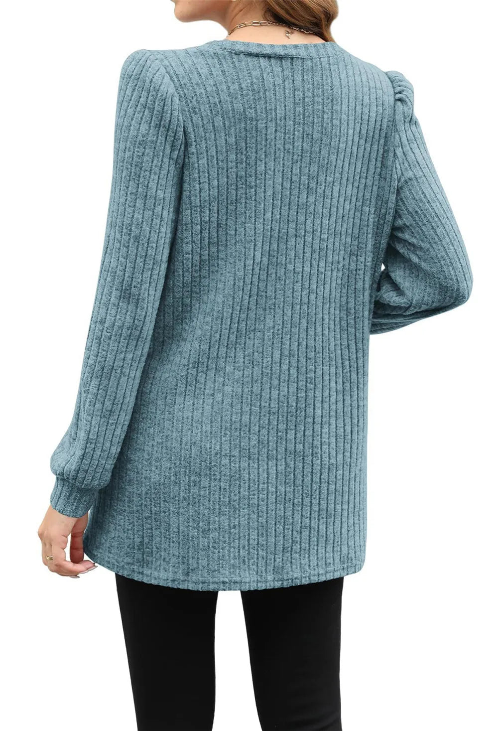 Puff Sleeve Stripe Pullover Blouse