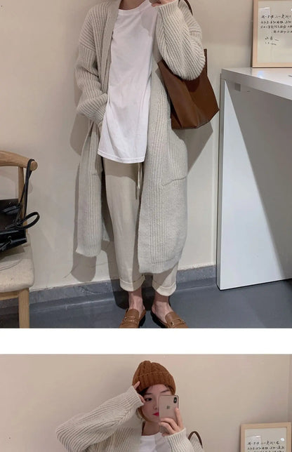 Plush Wave Maxi Knit Pocket Cardigan