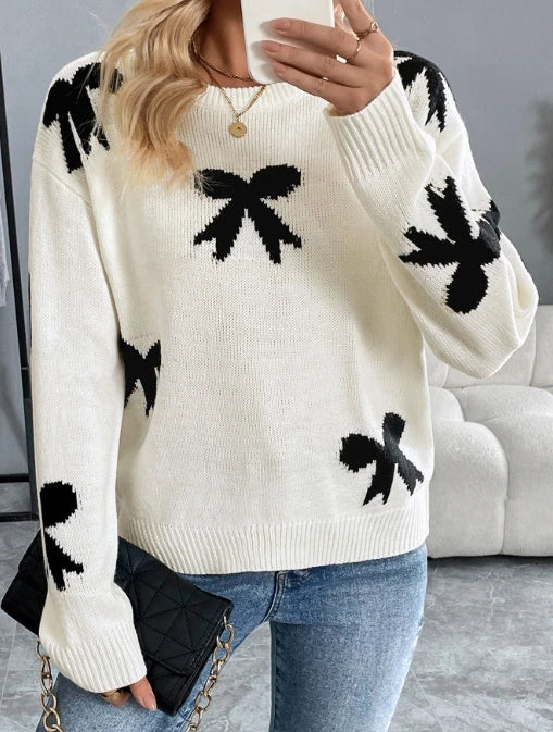 Cozy Bow Vintage Winter Sweater