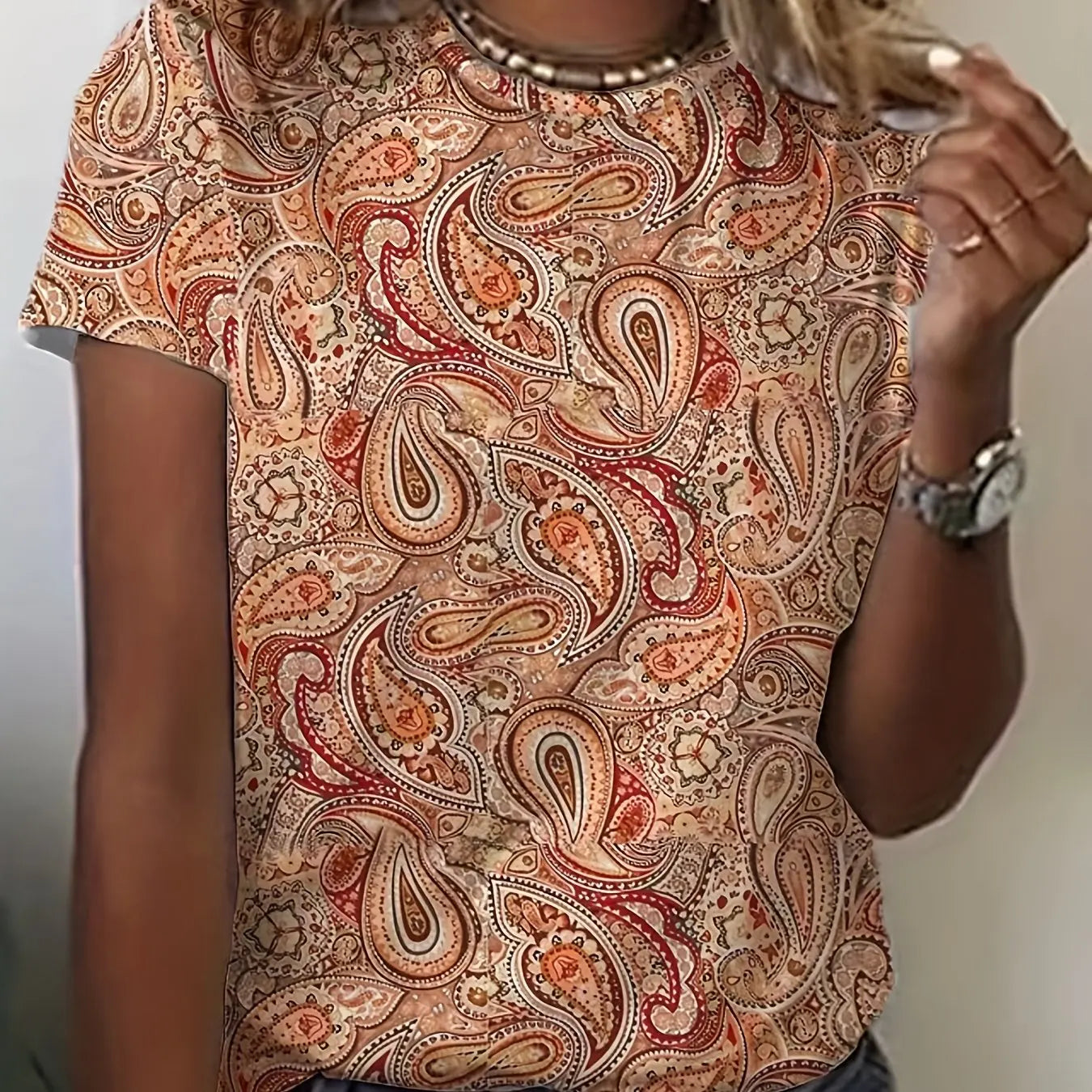 Elegant Floral Slim T-Shirt